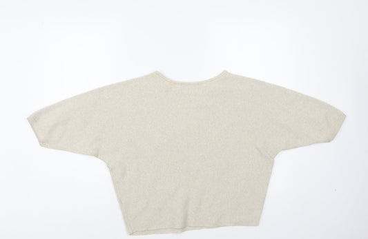 George Womens Beige Boat Neck Viscose Pullover Jumper Size L