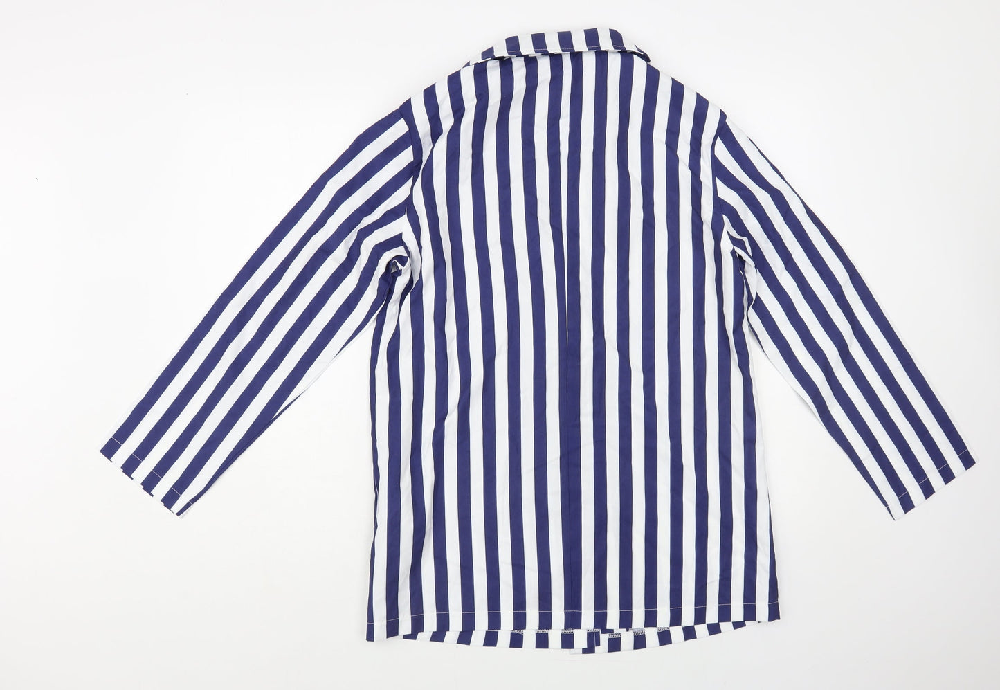 SheIn Womens Blue Striped Jacket Blazer Size M