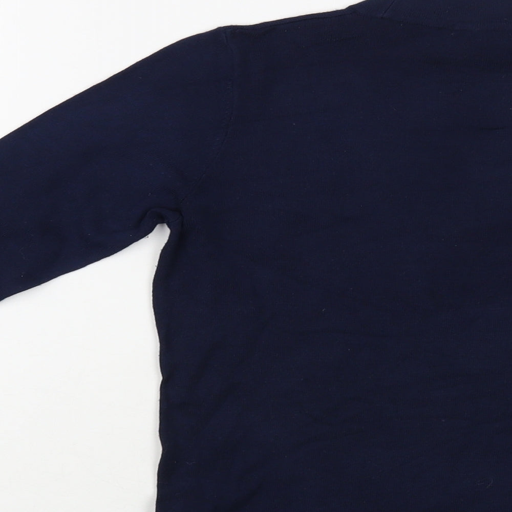 TU Womens Blue Mock Neck Viscose Pullover Jumper Size 8