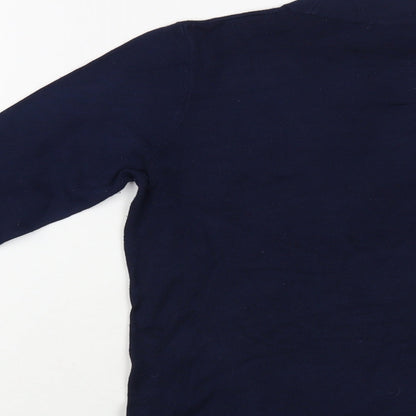 TU Womens Blue Mock Neck Viscose Pullover Jumper Size 8