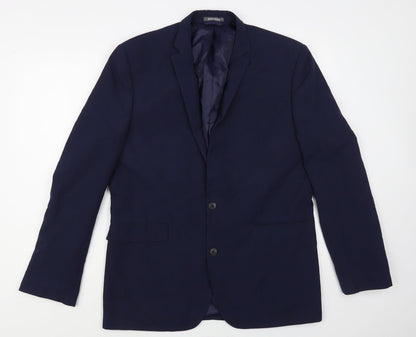Primark Mens Blue Polyester Jacket Blazer Size 40