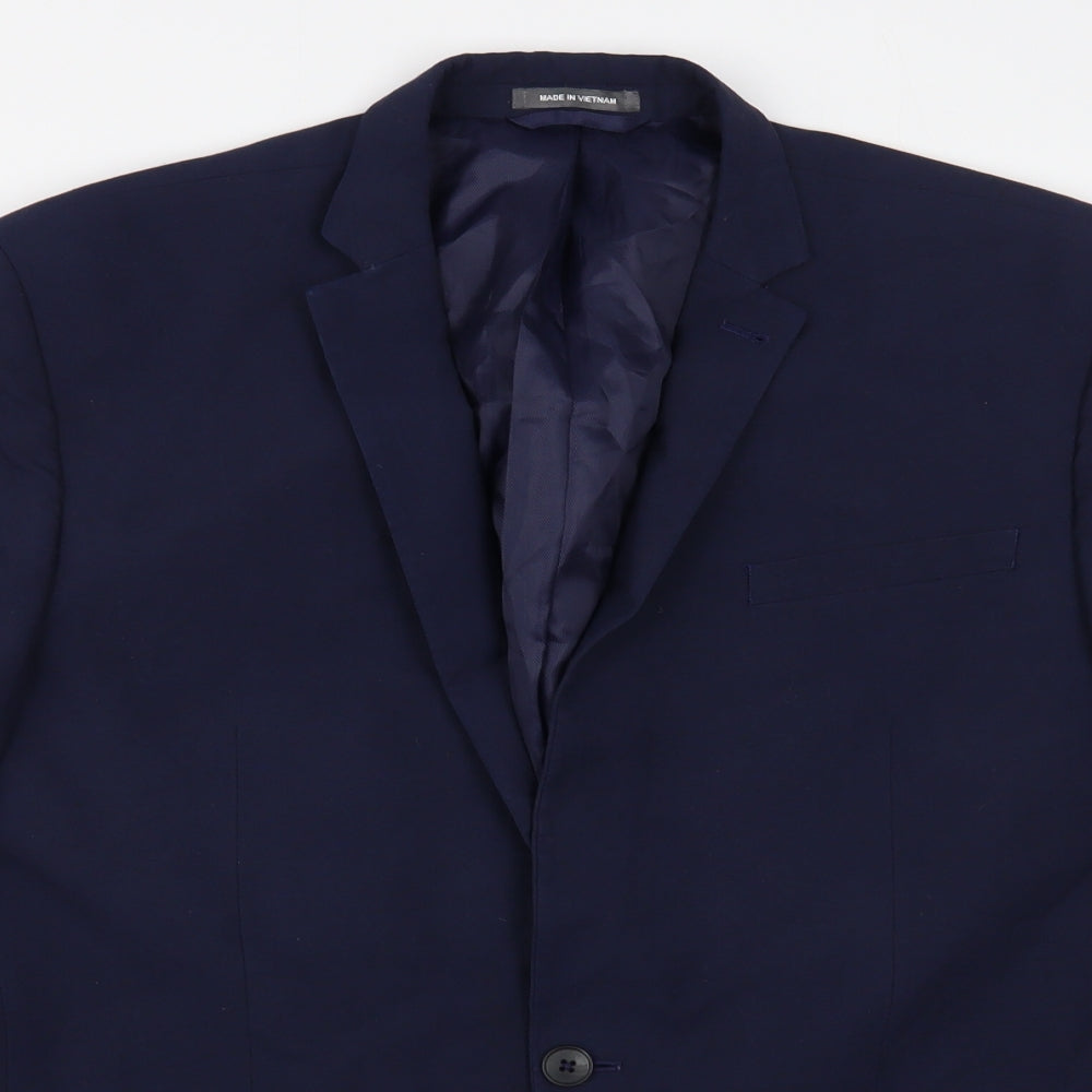 Primark Mens Blue Polyester Jacket Blazer Size 40
