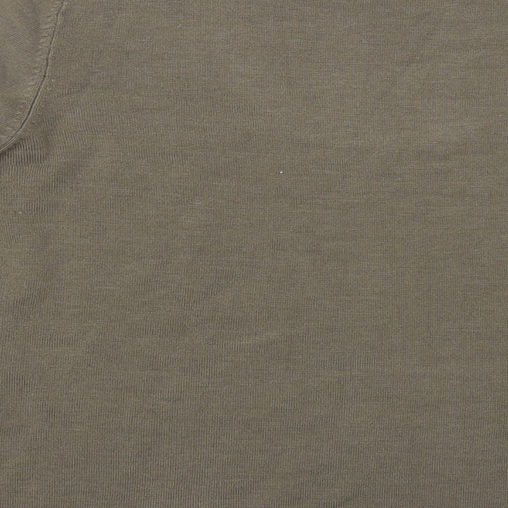 AMARANTO Womens Brown Scoop Neck Acrylic Pullover Jumper Size 14