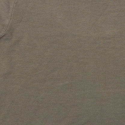 AMARANTO Womens Brown Scoop Neck Acrylic Pullover Jumper Size 14