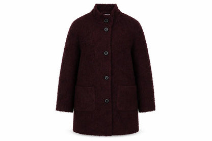 Isle Womens Purple Overcoat Coat Size L Button