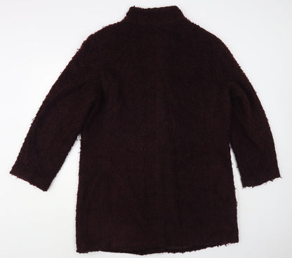 Isle Womens Purple Overcoat Coat Size L Button