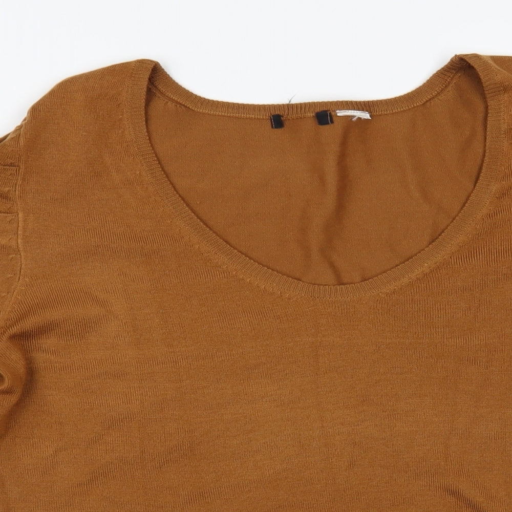 La Redoute Womens Brown Scoop Neck Acrylic Pullover Jumper Size L