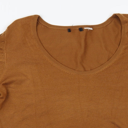 La Redoute Womens Brown Scoop Neck Acrylic Pullover Jumper Size L