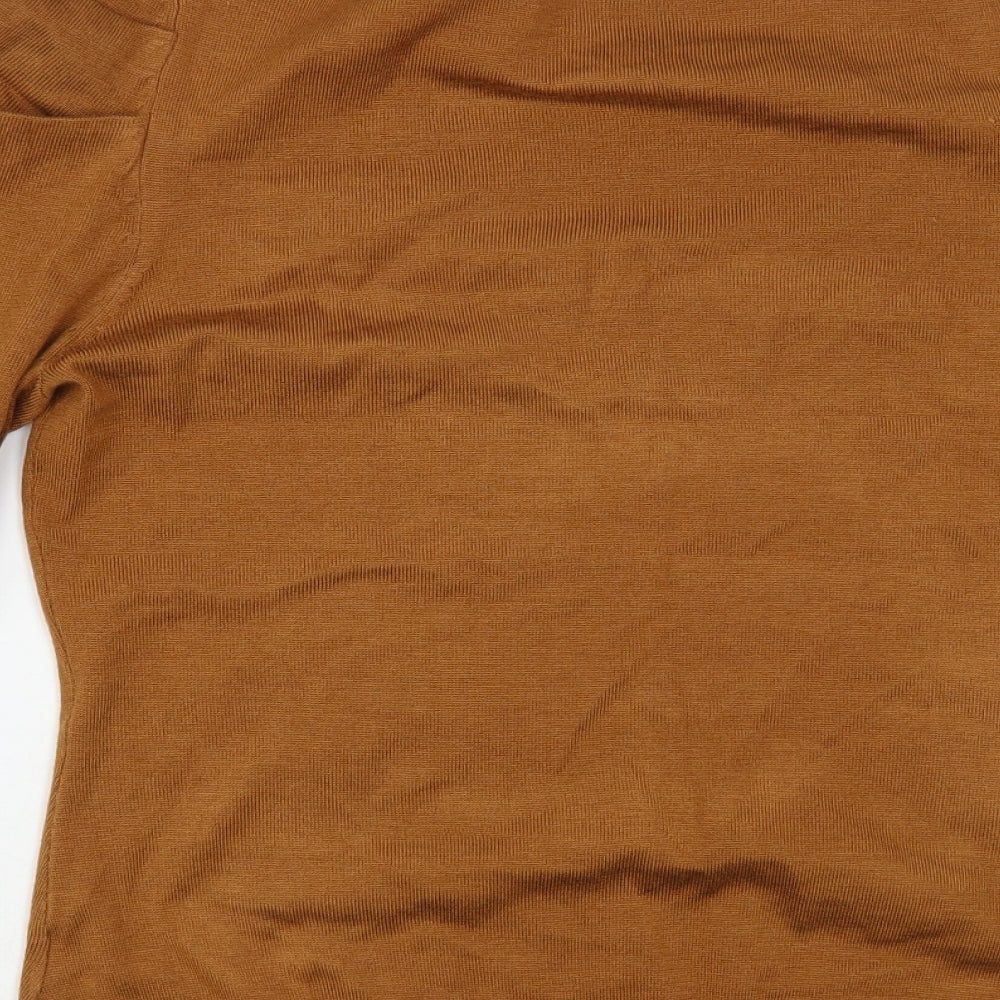 La Redoute Womens Brown Scoop Neck Acrylic Pullover Jumper Size L