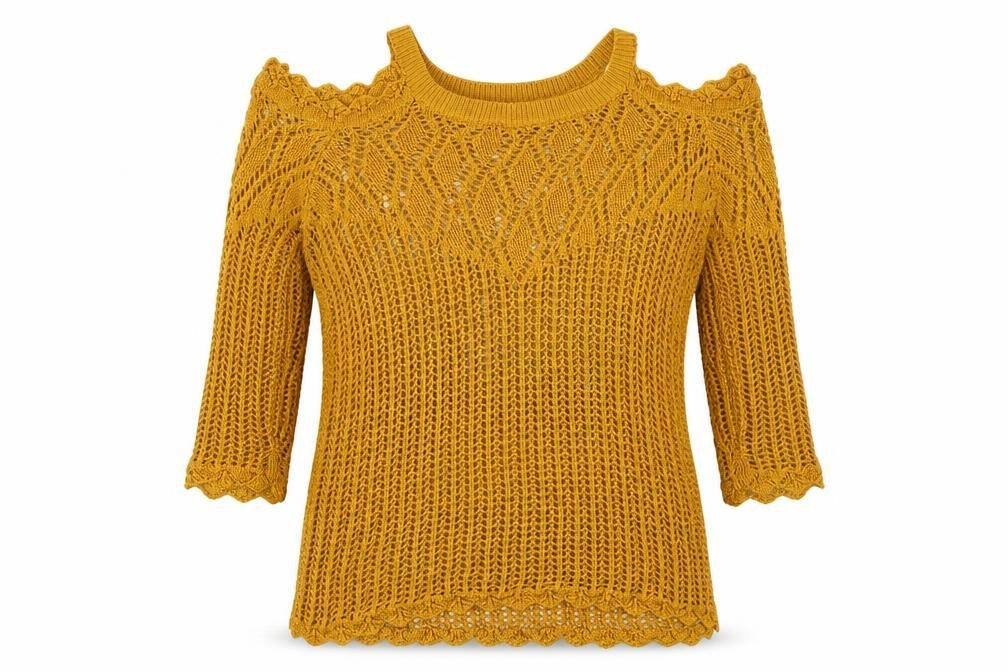 Womens UK Size 12 Papaya Yellow Pullover Jumper