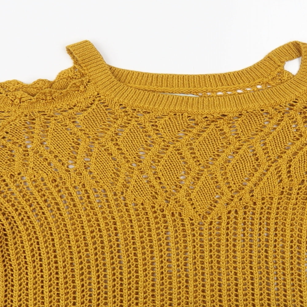 Womens UK Size 12 Papaya Yellow Pullover Jumper