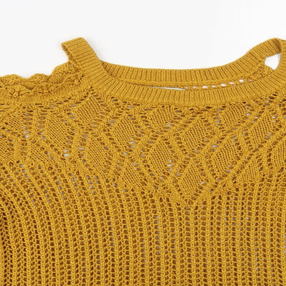 Womens UK Size 12 Papaya Yellow Pullover Jumper