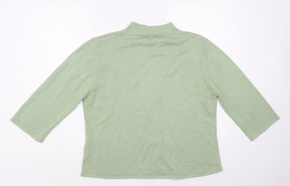 Alex & Co. Womens Green V-Neck Acrylic Pullover Jumper Size 16