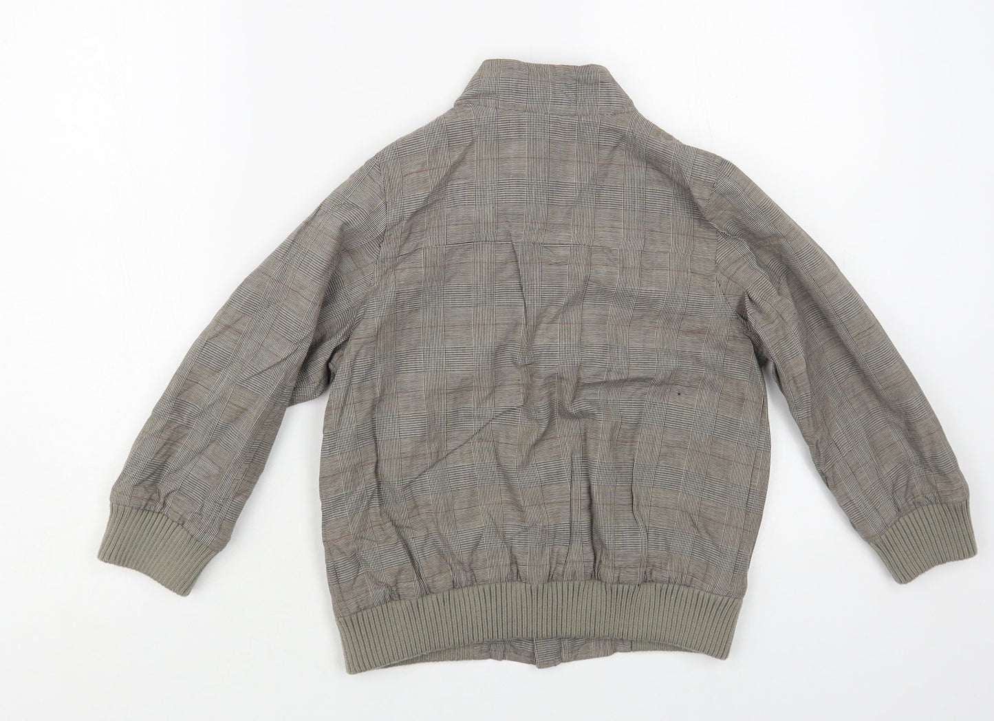 Marks and Spencer Boys Grey Plaid Bomber Jacket Jacket Size 5-6 Years Zip