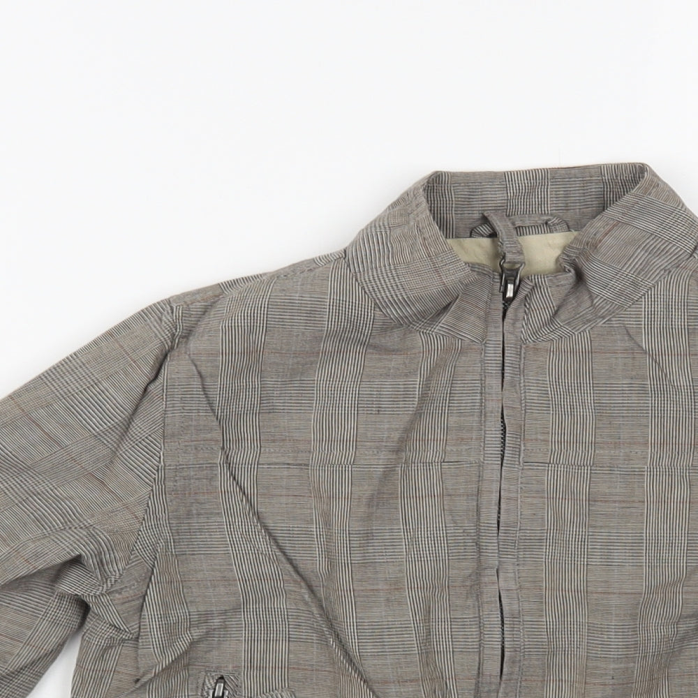 Marks and Spencer Boys Grey Plaid Bomber Jacket Jacket Size 5-6 Years Zip