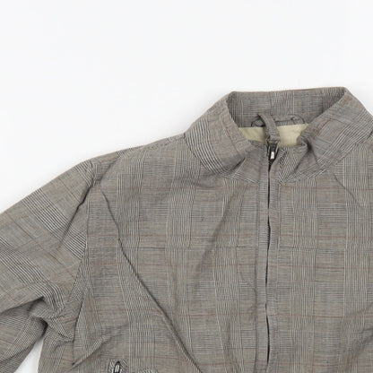 Marks and Spencer Boys Grey Plaid Bomber Jacket Jacket Size 5-6 Years Zip