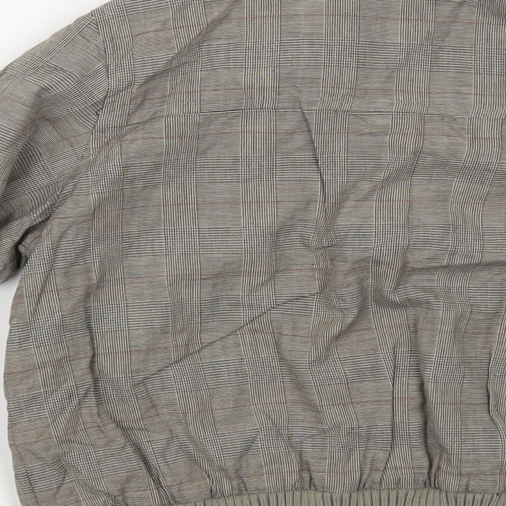 Marks and Spencer Boys Grey Plaid Bomber Jacket Jacket Size 5-6 Years Zip