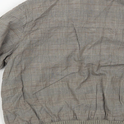 Marks and Spencer Boys Grey Plaid Bomber Jacket Jacket Size 5-6 Years Zip