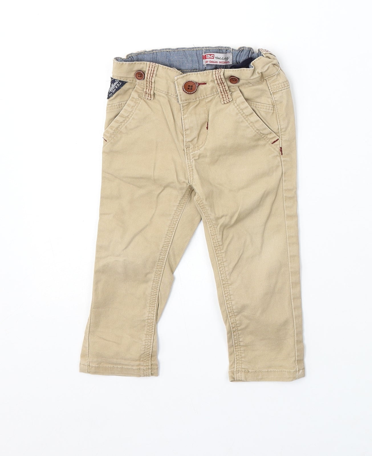 FDC Boys Beige Cotton Cargo Trousers Size 9-12 Months