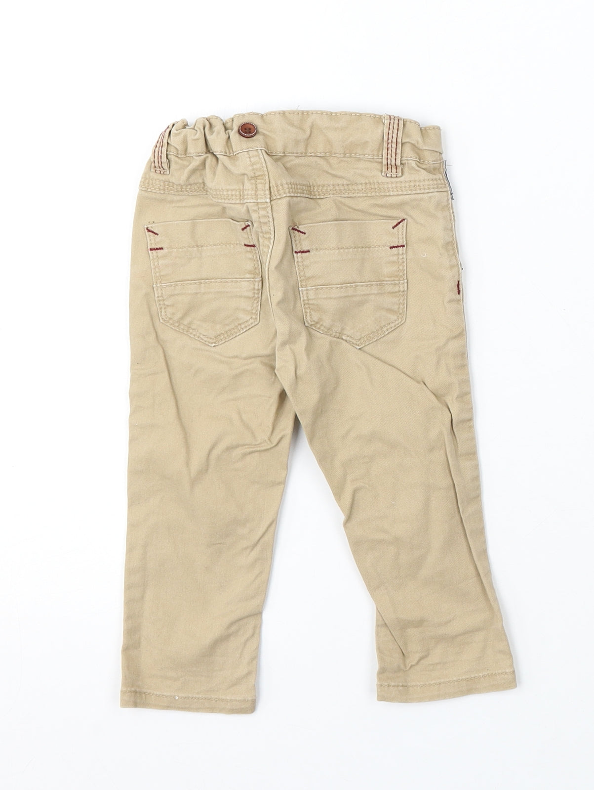 FDC Boys Beige Cotton Cargo Trousers Size 9-12 Months