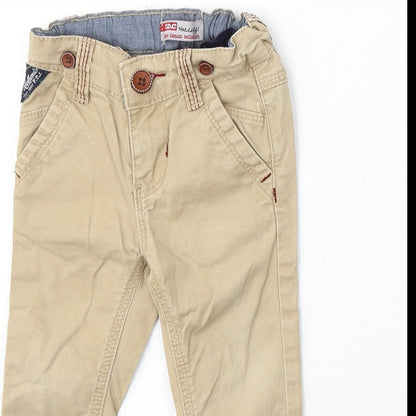 FDC Boys Beige Cotton Cargo Trousers Size 9-12 Months