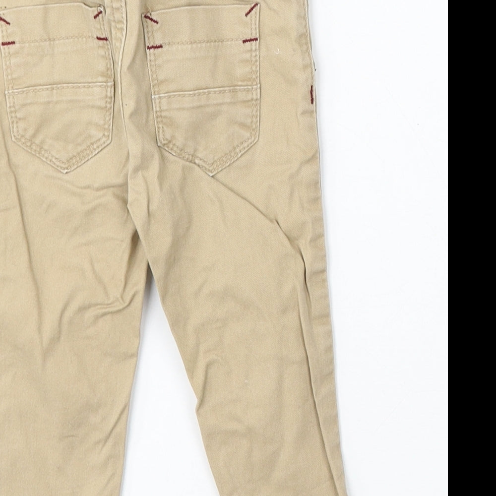 FDC Boys Beige Cotton Cargo Trousers Size 9-12 Months