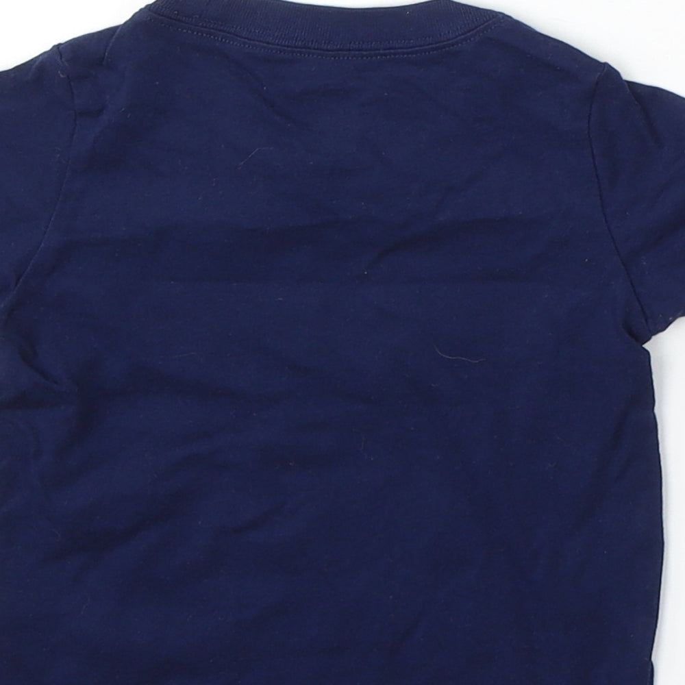 Child of Mine by Carter's Boys Blue Cotton Basic T-Shirt Size 12 Months Round Neck - Fire Engine