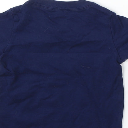 Child of Mine by Carter's Boys Blue Cotton Basic T-Shirt Size 12 Months Round Neck - Fire Engine