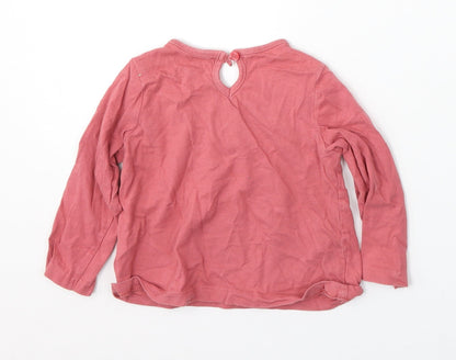 Primark Girls Pink Cotton Basic T-Shirt Size 6-9 Months Round Neck Button