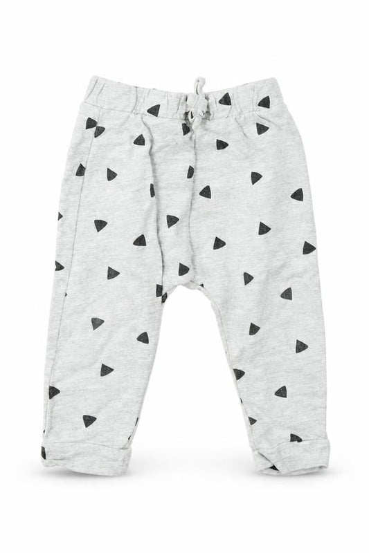 Limited Edition Girls Grey Geometric Cotton Jogger Trousers Size 9-12 Months
