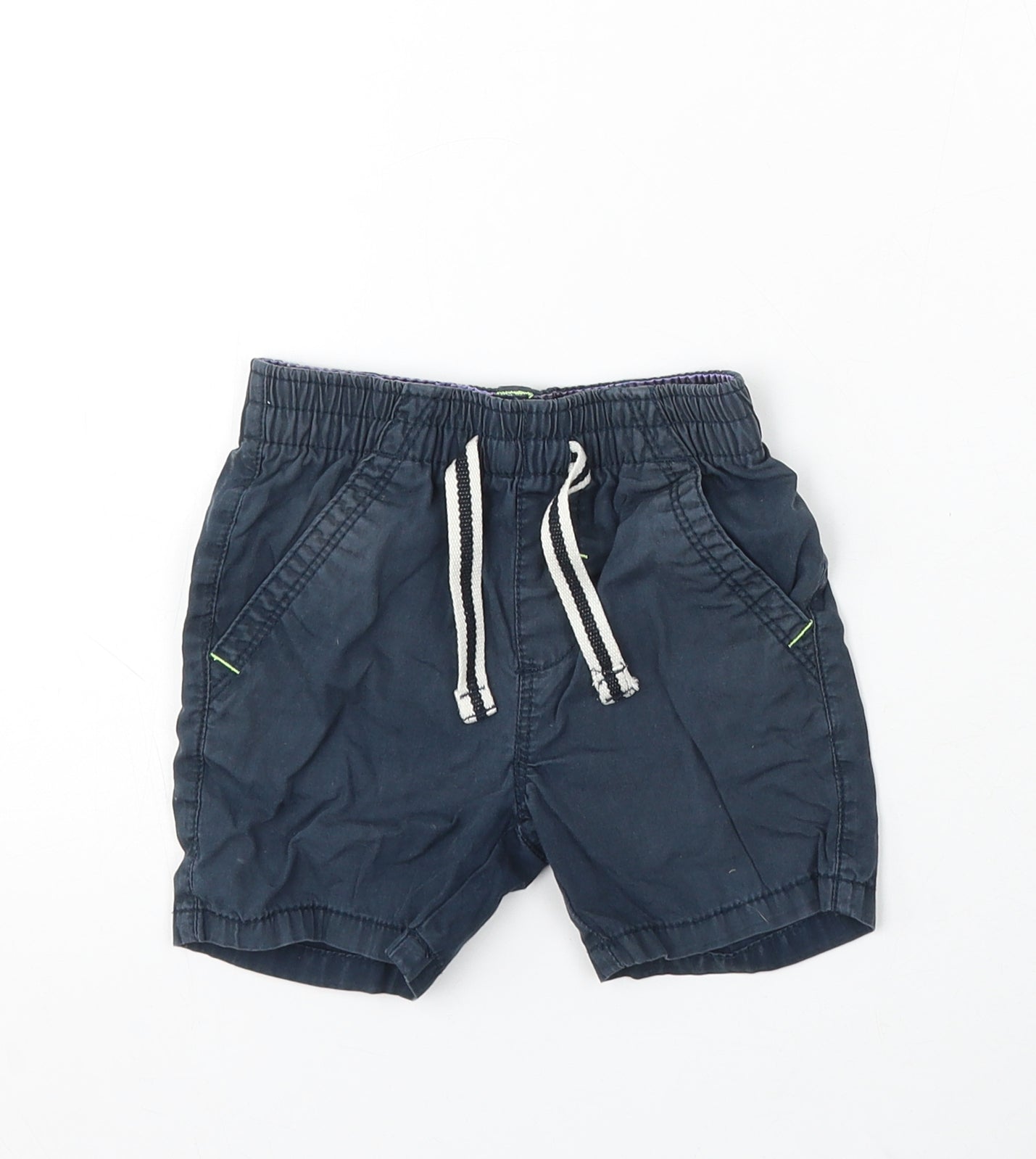 NEXT Boys Blue Cotton Cropped Trousers Size 18-24 Months Drawstring