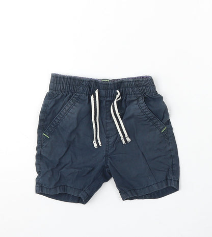 NEXT Boys Blue Cotton Cropped Trousers Size 18-24 Months Drawstring