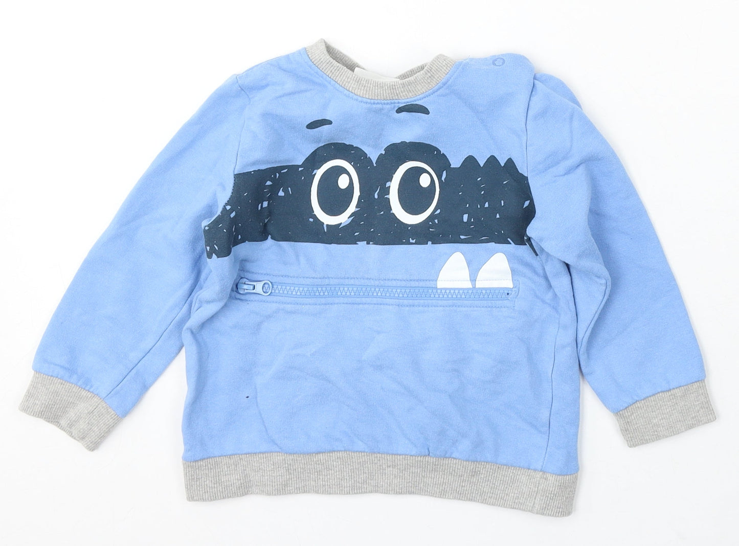 So Cute Girls Blue Polyester Pullover Sweatshirt Size 2-3 Years - Monster
