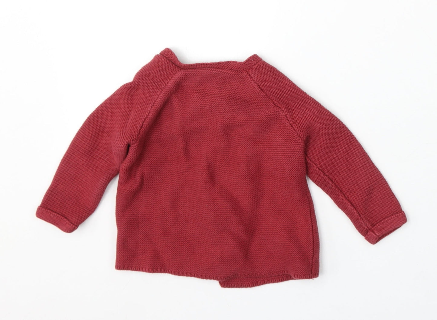 George Girls Red Cotton Cardigan Jumper Size 6-9 Months Button