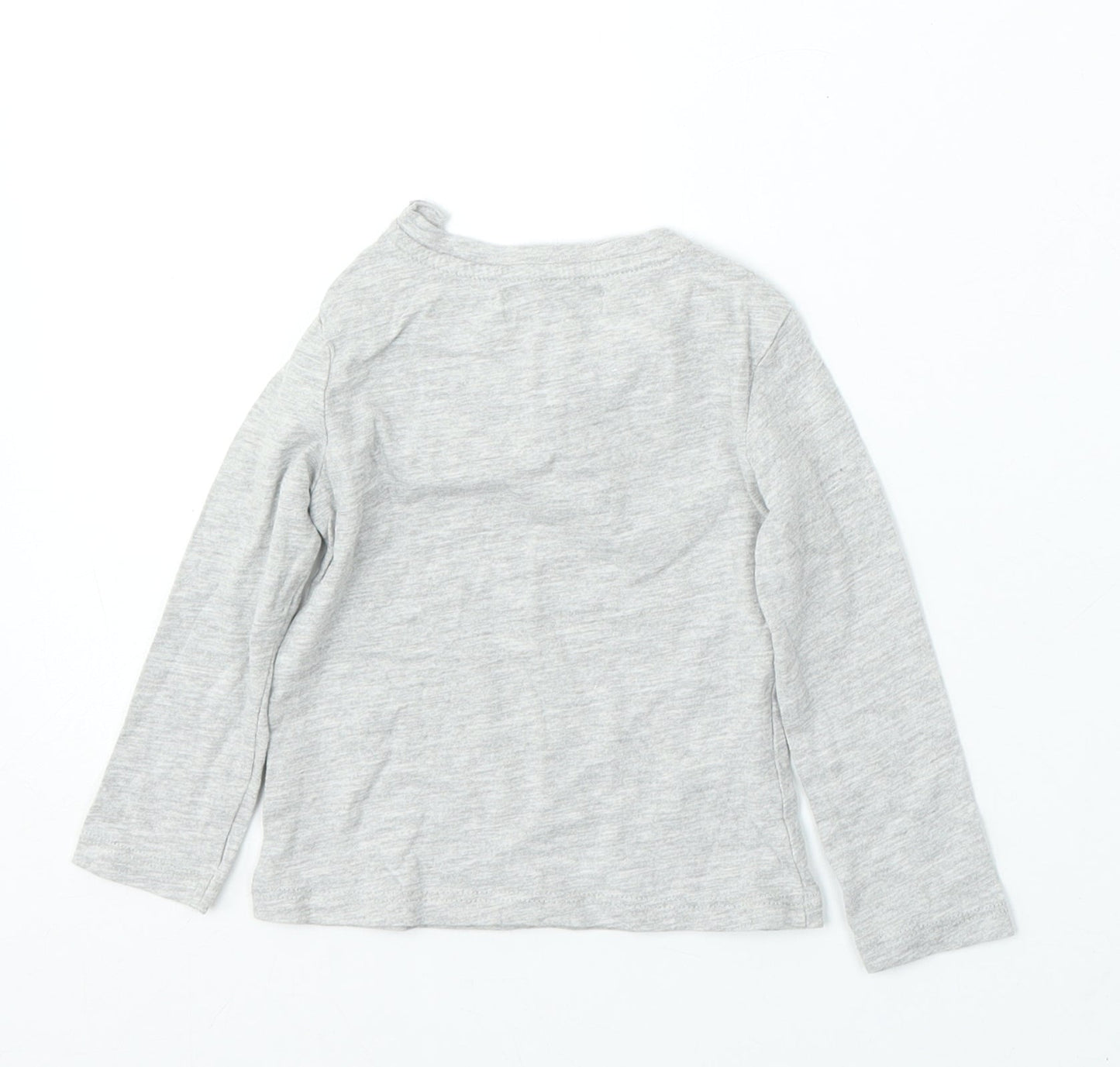 Limited Edition Girls Grey Cotton Basic T-Shirt Size 9-12 Months Round Neck - Smile