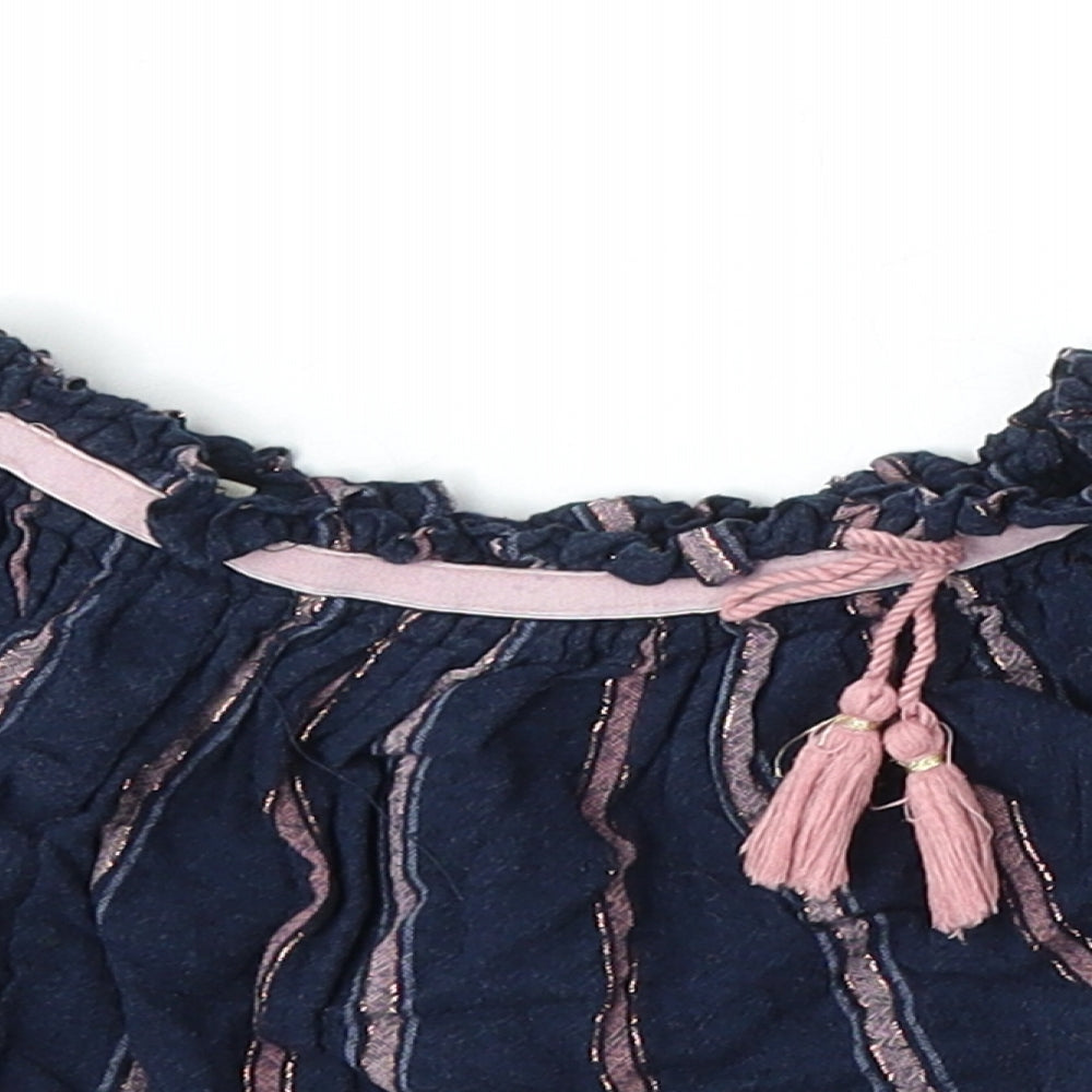 Sfera Girls Blue Striped Cotton Skater Skirt Size 4-5 Years Regular