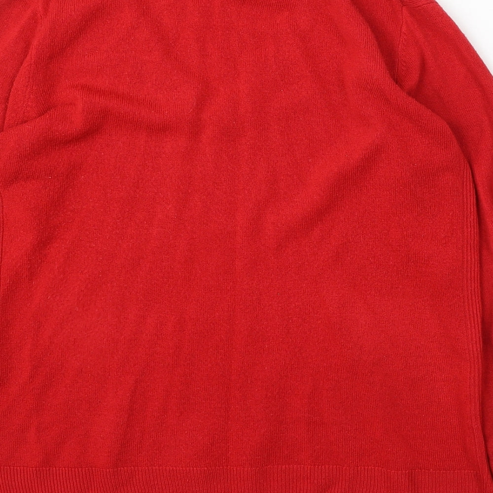 Womens UK Size 10 Marks and Spencer Red Pullover Jumper