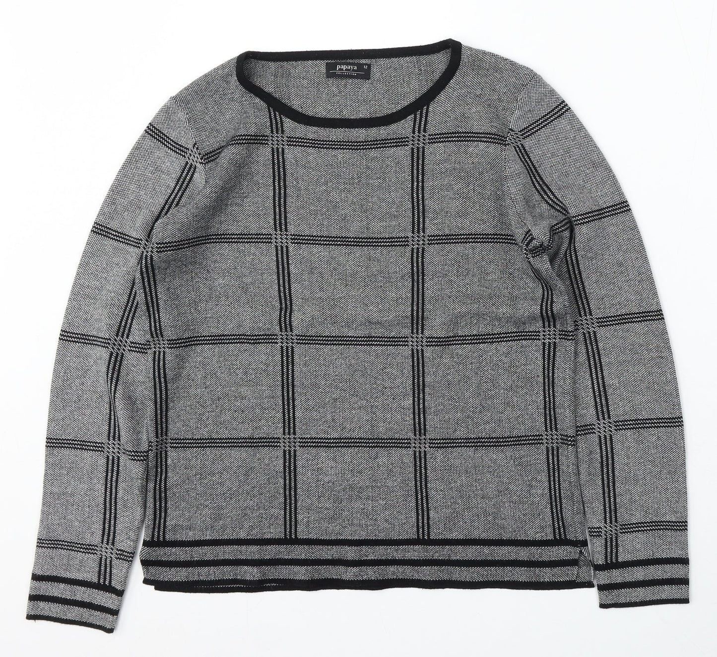 Womens UK Size 12 Papaya Grey Pullover Jumper