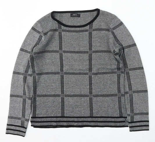 Womens UK Size 12 Papaya Grey Pullover Jumper