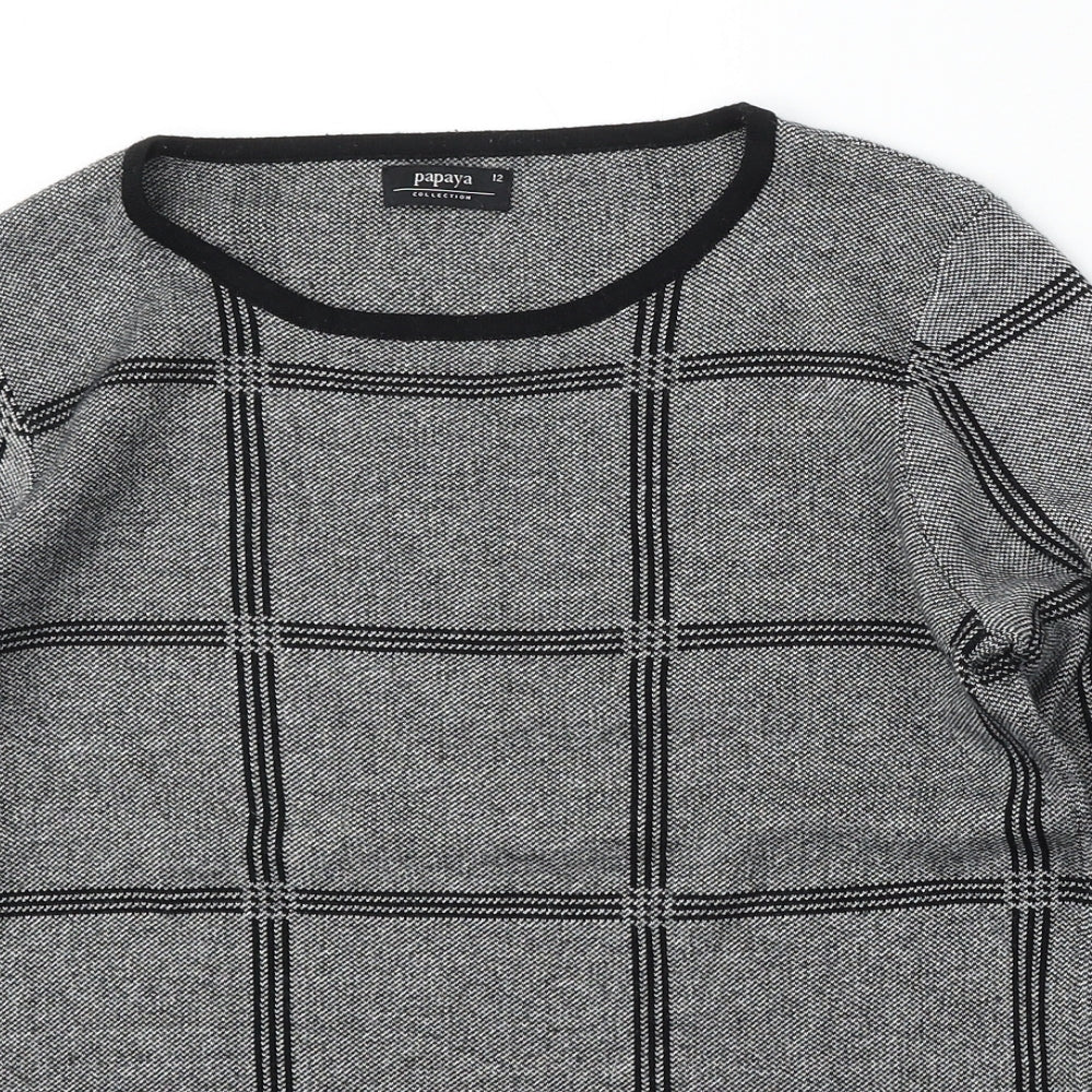 Womens UK Size 12 Papaya Grey Pullover Jumper