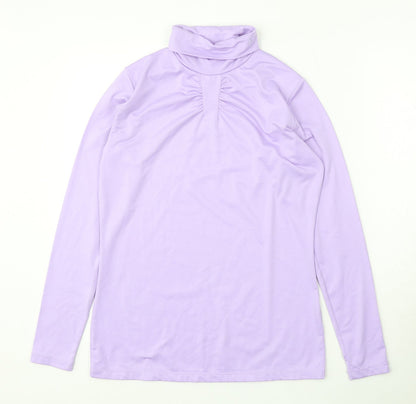 Green Lamb Womens Purple Roll Neck Polyester Pullover Jumper Size 10