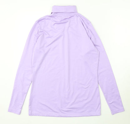 Green Lamb Womens Purple Roll Neck Polyester Pullover Jumper Size 10
