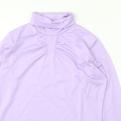 Green Lamb Womens Purple Roll Neck Polyester Pullover Jumper Size 10