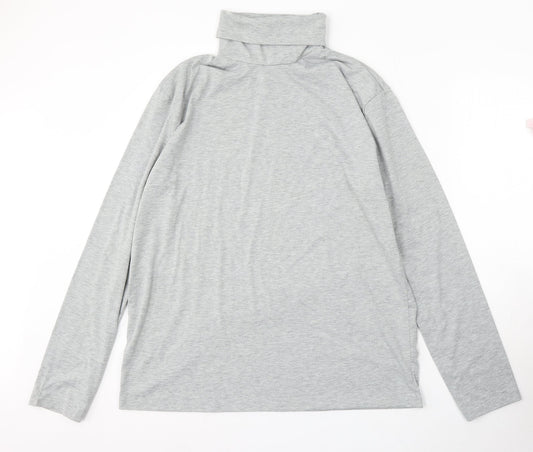 Preworn Mens Grey Roll Neck Polyester Pullover Jumper Size XL