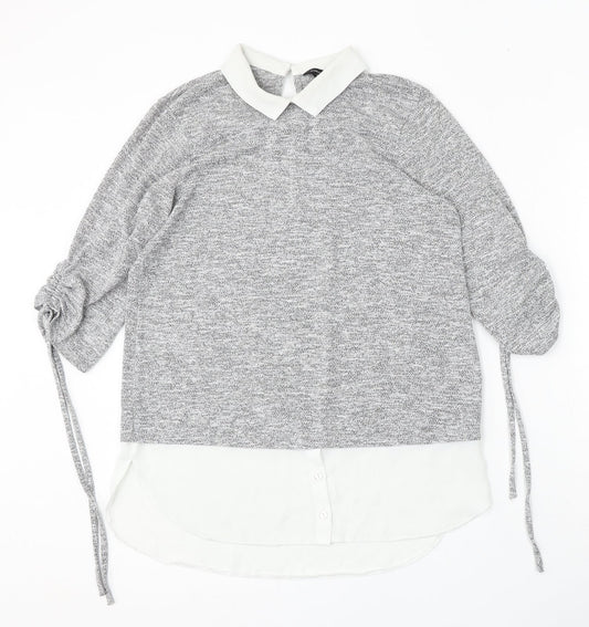 Womens UK Size 10 Dorothy Perkins Grey Pullover Jumper