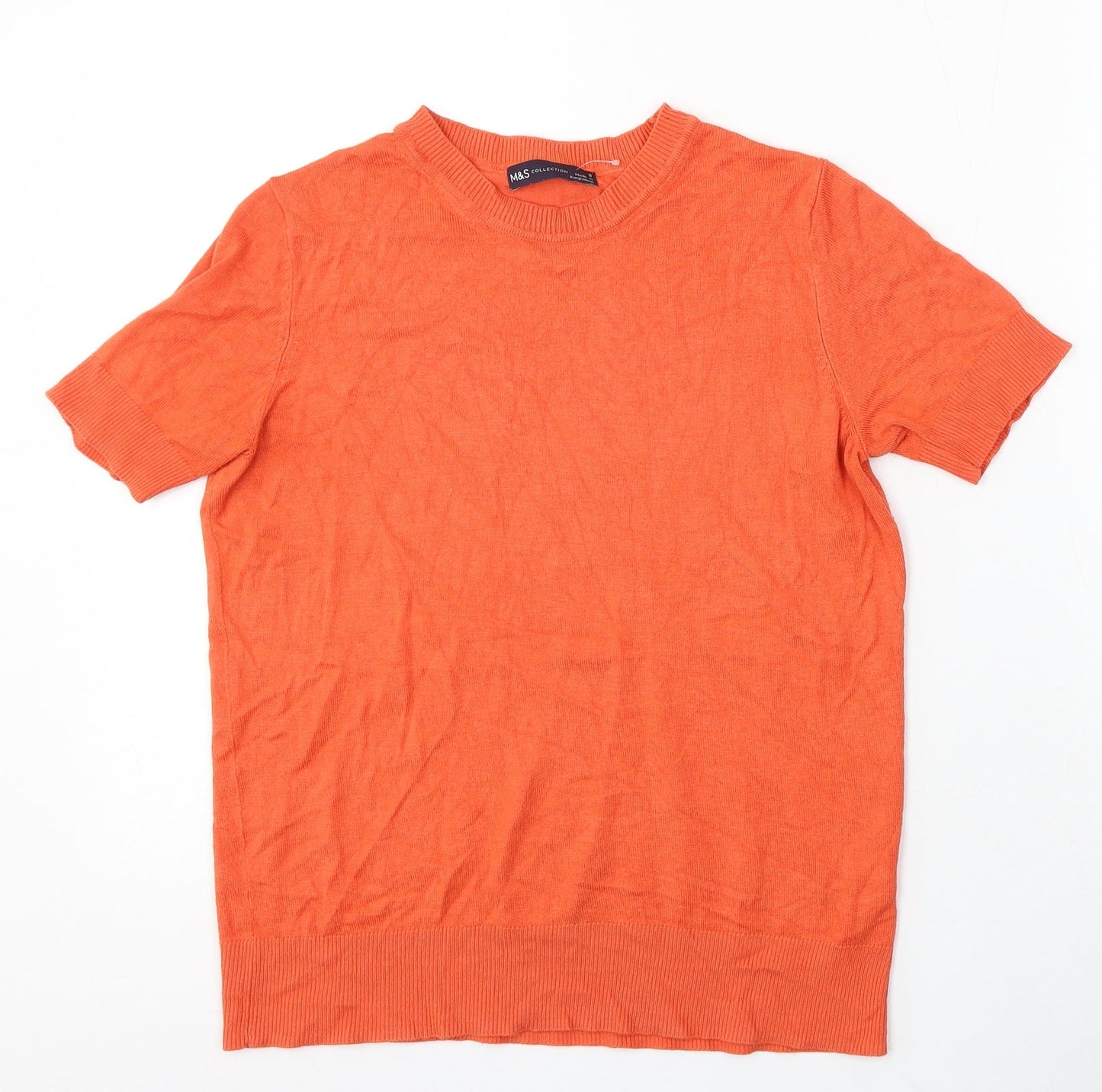 Womens UK Size 8 Marks and Spencer Orange Pullover Jumper