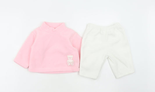 Richwood Girls Pink Polyester Chemise Pyjama Set Size 3-6 Months - Teddy Bear