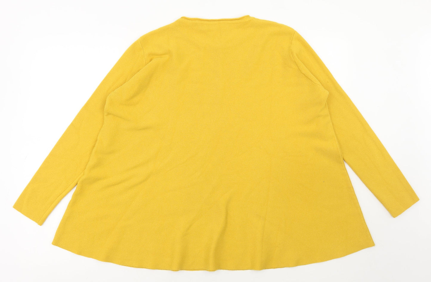 Max Long Womens Yellow Scoop Neck Viscose Pullover Jumper Size XL