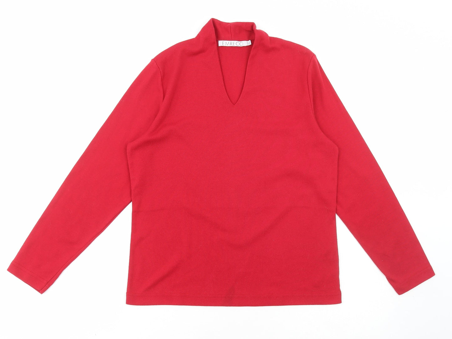 Womens UK Size 16 Emreco Red Basic T-Shirt