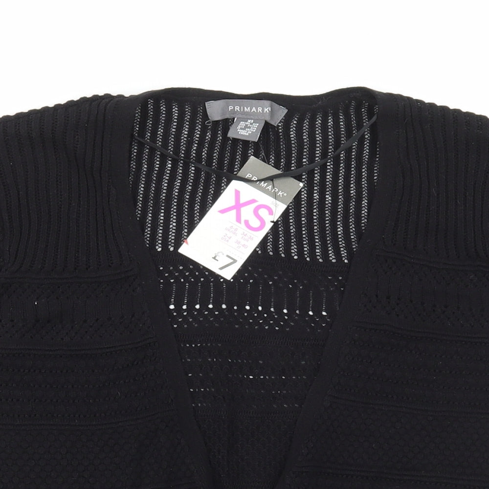 Primark Womens Black Cotton Cardigan Jumper Size XS